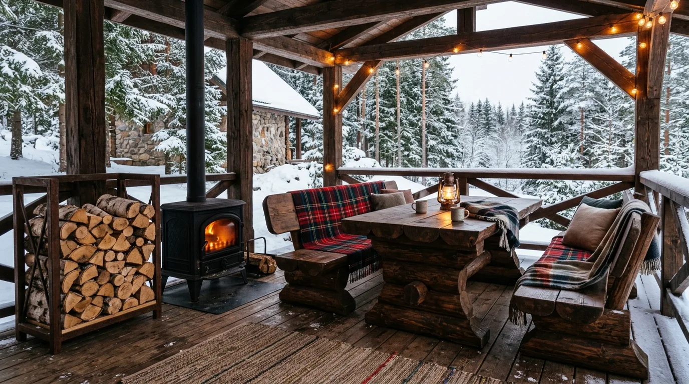 Add wind protection where the patio needs more shelter inspiration for an outdoor winter patio.